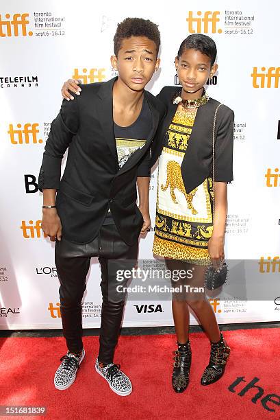 Jaden Smith and Willow Smith arrive at "Free Angela & All Political Prisoners" premiere during the 2012 Toronto International Film Festival held at...