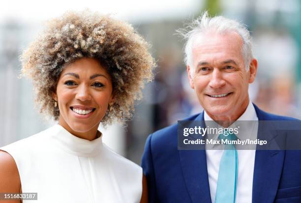 Dr Zoe Williams and Dr Hilary Jones attend a service to celebrate the 75th anniversary of the NHS at Westminster Abbey on July 5, 2023 in London,...