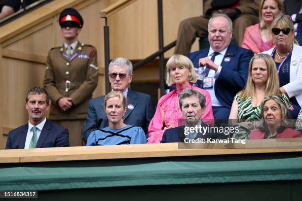 Bear Grylls, Shara Grylls, Melvyn Bragg and Gabriel Clare-Hunt attend day three of the Wimbledon Tennis Championships at All England Lawn Tennis and...