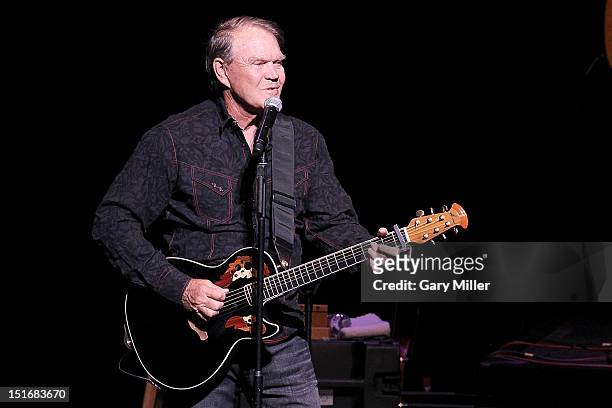 Vocalist/musician Glen Campbell performs in concert at the Long Center on September 9, 2012 in Austin, Texas.
