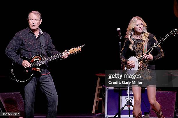 Vocalist/musician Glen Campbell and his daughter Ashley Campbell perform in concert at the Long Center on September 9, 2012 in Austin, Texas.