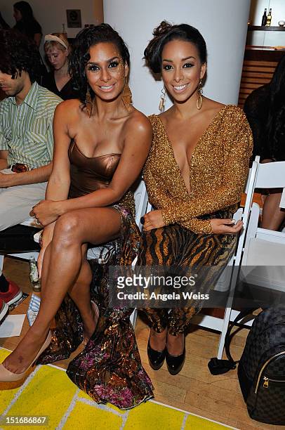 Personalities Laura Govan and Gloria Govan attend the Anna Francesca Spring 2013 fashion show during Mercedes-Benz Fashion Week at Helen Mills Event...