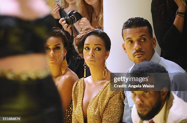 Personality Gloria Govan and NBA player Matt Barnes attend the Anna Francesca Spring 2013 fashion show during Mercedes-Benz Fashion Week at Helen...