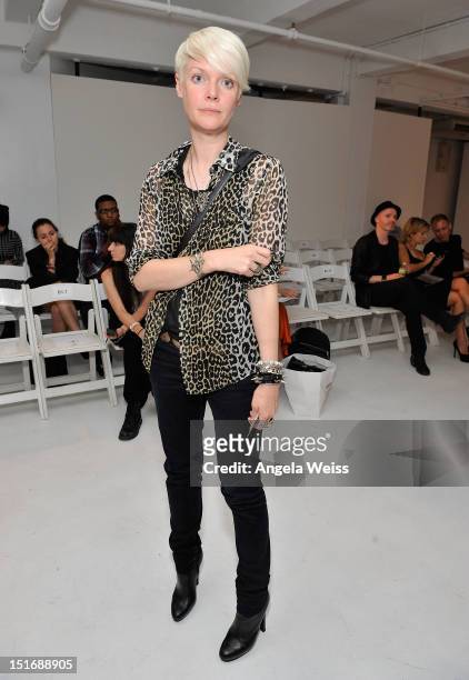Kate Lanphear attends the Rad by Rad Hourani Unisex Collection spring 2013 fashion show during Mercedes-Benz Fashion Week>> at Studio 450 on...