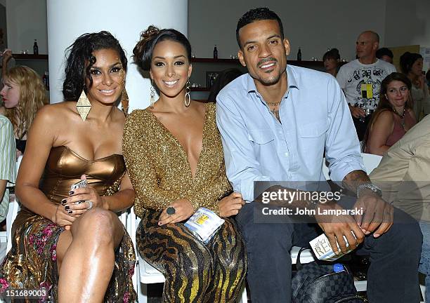 Gloria Govan, Laura Govan and Matt Barnes attends the Anna Francesca show during Spring 2013 Mercedes-Benz Fashion Week at Helen Mills Event Space on...