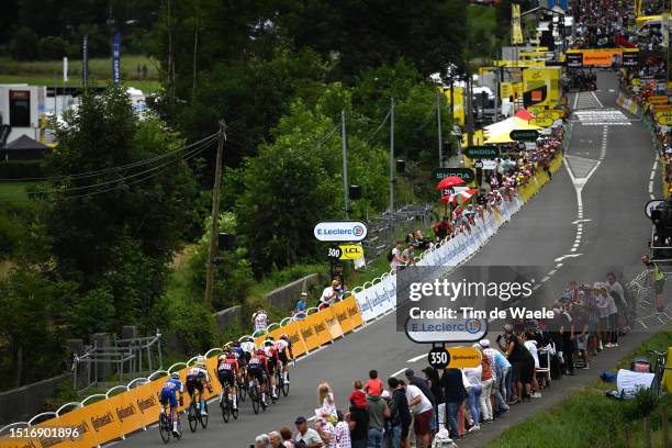 General view of Simon Yates of United Kingdom and Team Jayco-AlUla, Mattias Skjelmose Jensen of Denmark and Team Lidl-Trek, David Gaudu of France and...