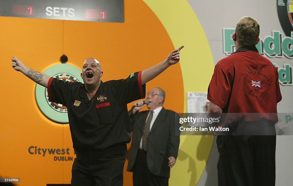 Buck Ritchie Ritchie Buckle celebrates winninghis match against Alan Warriner in ...