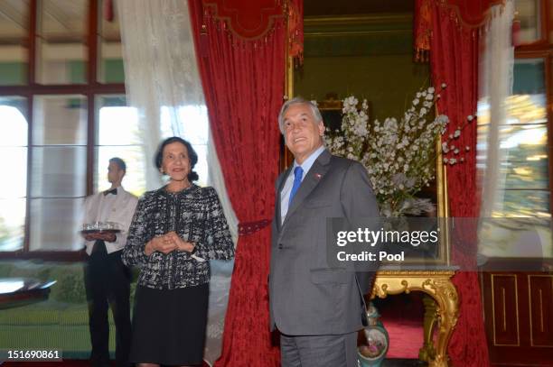 Chilean President Sebastian Pinera meets with Governor of NSW Prof Marie Bashir at Government House on September 10, 2012 in Sydney, Australia....