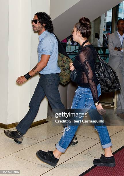 Carlos Leon and his daughter Lourdes Maria Ciccone Leon are seen around Lincoln Center during Spring 2013 Mercedes-Benz Fashion Week on September 9,...