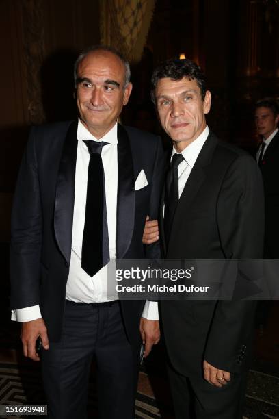 Pascal Negre and Marc Lavoine attend the George Michael Performing For Symphonica to the benefit of the French Sidaction-Arrivals at palais garnier...