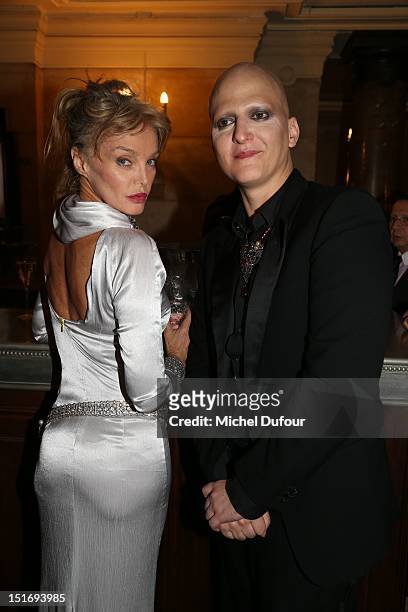 Arielle Dombasle and Ali Madhavi attend the George Michael Performing For Symphonica to the benefit of the French Sidaction-Arrivals at palais...