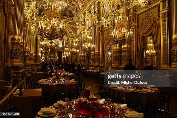 Inside View of the dinner at palais garnier on September 9, 2012 in Paris, France.