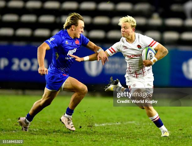 Sam Harris of England U20 during the World Rugby U20 Championship 2023 semi final match between France and England at Athlone Sports Stadium on July...