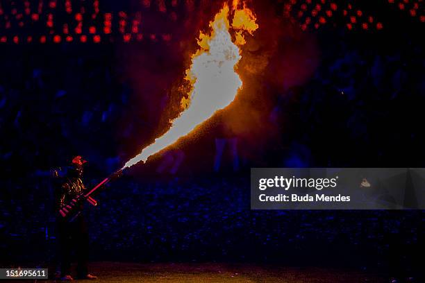 General view of the stadium during the Closing Ceremony of the London 2012 Paralympic Games at Olympic Stadium on September 9, 2012 in London,...