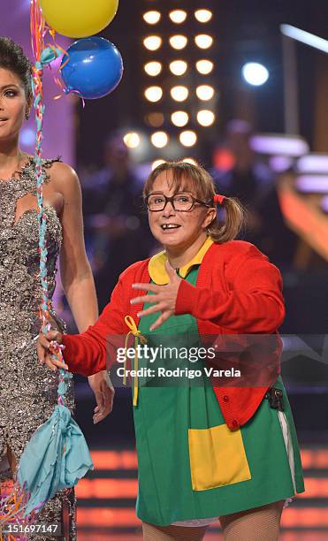 Chilindrina participates in Univision's Mira Quien Baila Premiere on September 9, 2012 in Miami, Florida.