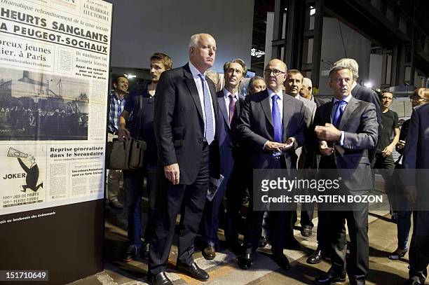 French Economy, Finance and Foreign Trade Minister Pierre Moscovici , the Chairman of Supervisory Board of PSA Peugeot Citroen, Thierry Peugeot , and...