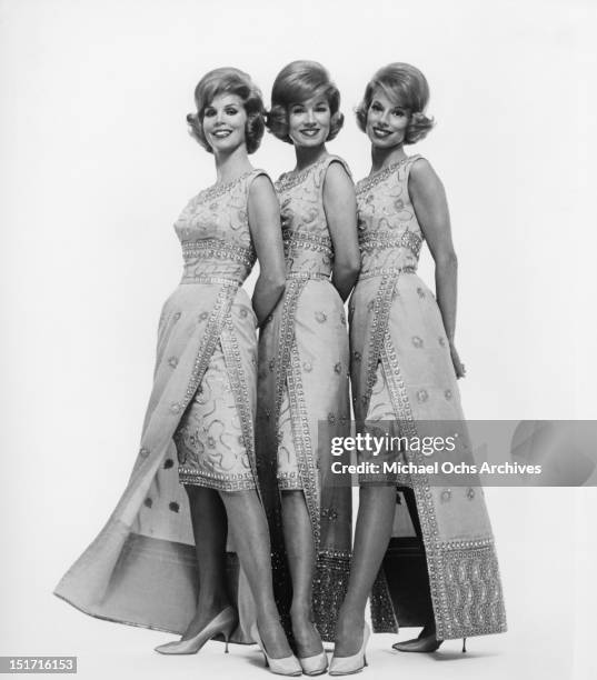 The McGuire Sisters (L-R Christine, Phyllis and Dorothy pose for a portrait circa 1960 in New York City, New York.