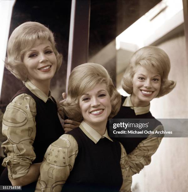 The McGuire Sisters (L-R Christine, Phyllis and Dorothy pose for a portrait circa 1960 in New York City, New York.