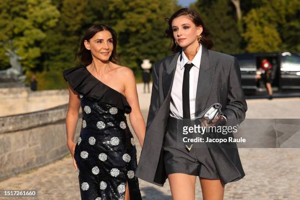 Clotilde Courau and Vittoria di Savoia attend the Valentino Haute Couture Fall/Winter 2023/2024 show as part of Paris Fashion Week at Chateau de...
