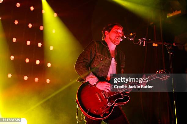 Brian Aubert of the band Silversun Pickups performs at Pioneer Square during MusicFest NW on September 9, 2012 in Portland, Oregon.