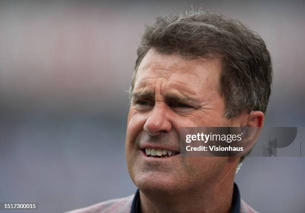 Former Australia captain Mark Taylor during Day One of the LV= Insurance Ashes 2nd Test match between England and Australia at Lord's Cricket Ground...