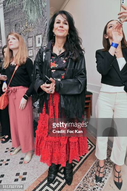 Sculptor /actress Catherine Wilkening attend the Franck Sorbier Haute Couture Fall/Winter 2023/2024 show at Musee National Jean-Jacques Henner as...