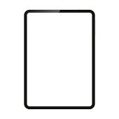 Tablet vector mockup with blank screen.