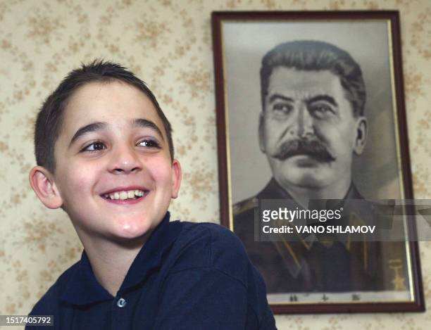 Concert pianist Josef Vissarionovitch Dzhugashvili, the great-grandson of former Soviet dictator Stalin poses for a picture in the house of his...
