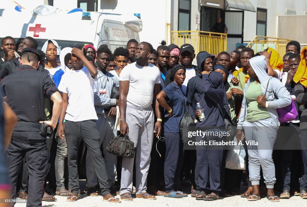 Migrant Crisis: Migrants arrive in Lampedusa Hotspot