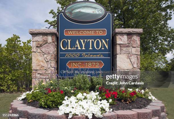 thousand islands region - town sign stock pictures, royalty-free photos & images