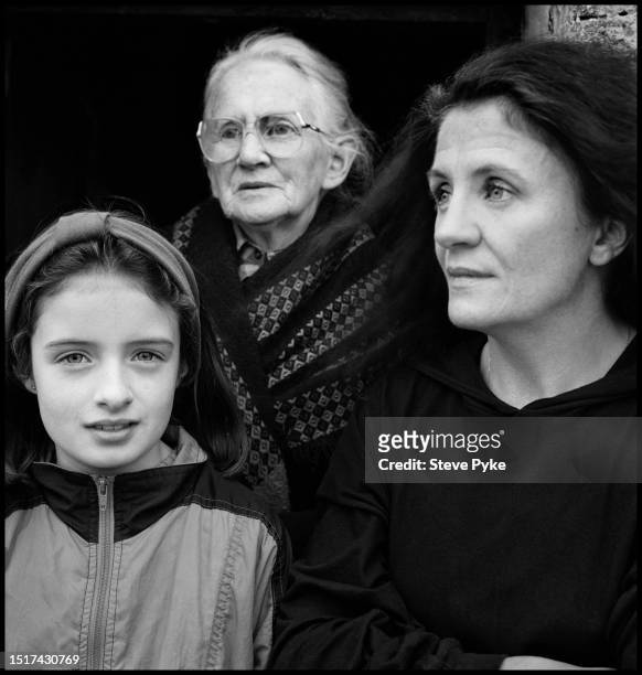 Three generations of Irish women photographed on the island of Inishmaan, Aran Islands, Ireland, 1991. Photograph from I Could Read the Sky, a...