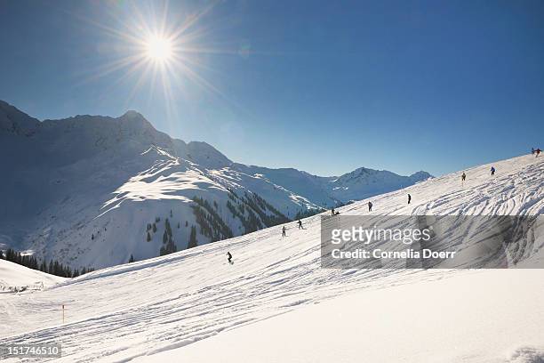 skiing piste, sonnenkopf - sonnenkopf stock pictures, royalty-free photos & images