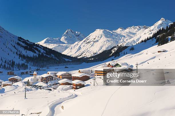 zug, in the valley of lech, vorarlberg - lech stock-fotos und bilder