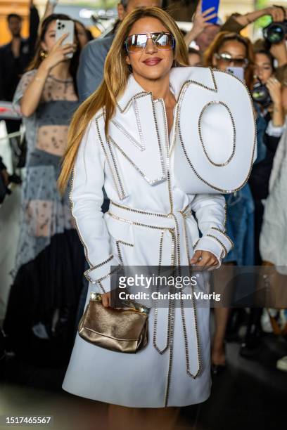 Shakira is seen outside Viktor & Rolf during the Haute Couture Fall/Winter 2023/2024 as part of Paris Fashion Week on July 05, 2023 in Paris, France.