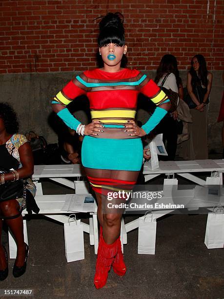 Entrepreneur Keyshia Ka-oir attends Rolando Santana Spring 2013 at Eyebeam Studio on September 10, 2012 in New York City.