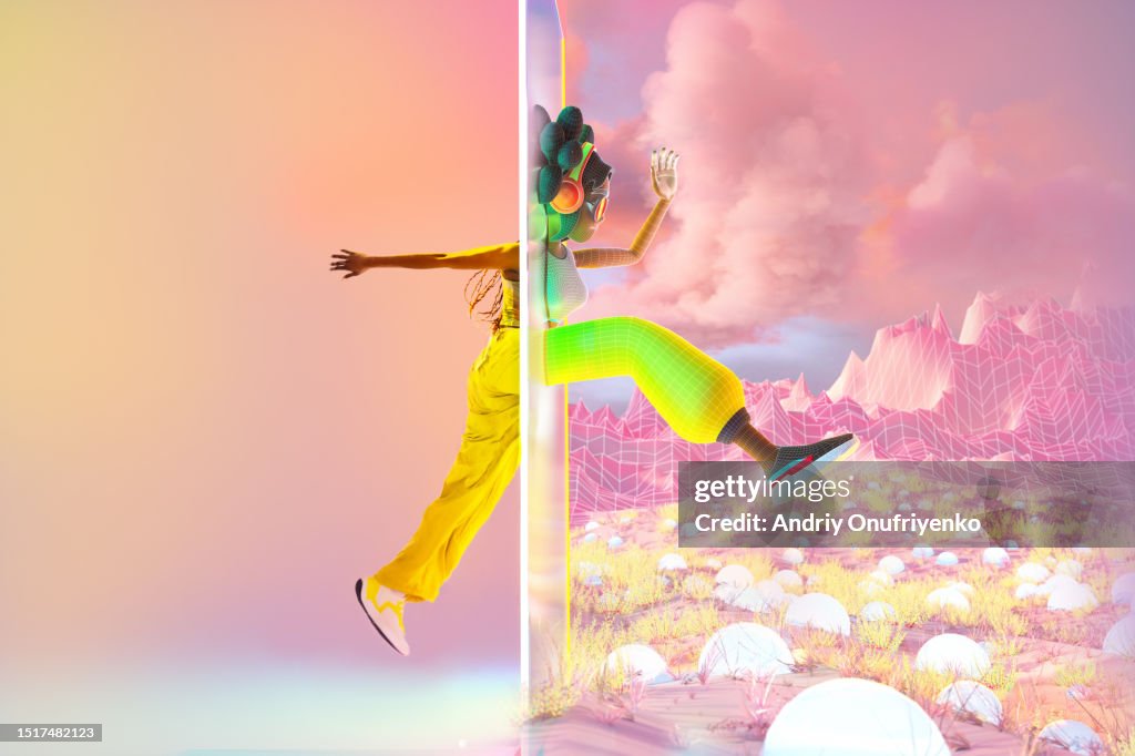 Running through metaverse portal