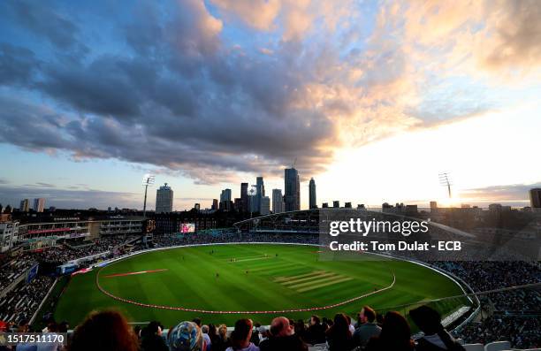 General view during the Women's Ashes 2nd Vitality IT20 match between England and Australia at The Kia Oval on July 05, 2023 in London, England.