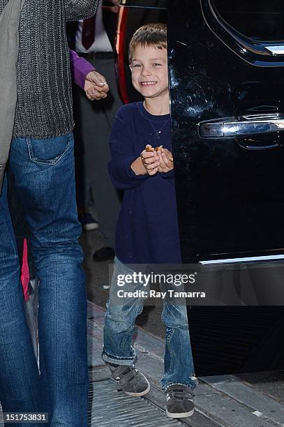 Wyatt Steven Crow leaves the "Katie" taping at the ABC Lincoln Center Studios on September 10, 2012 in New York City.