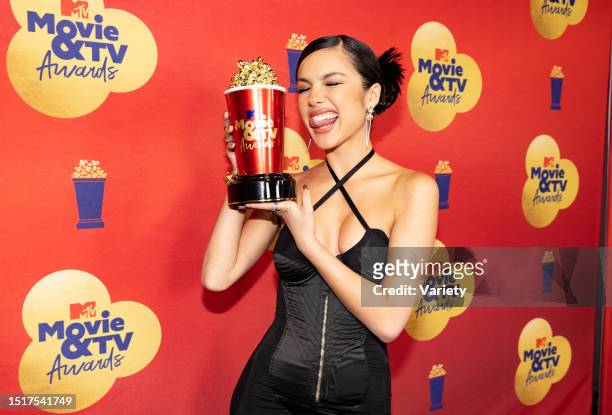 Olivia Rodrigo at the MTV Movie & TV Awards held at Barker Hangar on June 5, 2022 in Santa Monica, California.
