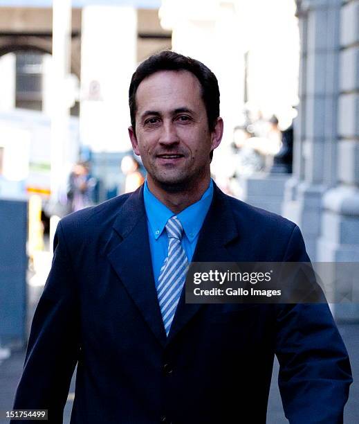 Captain Dolf Els appears at the Cape Town High Court, on September 3, 2012 in Cape Town, South Africa. Captain Dolf Els will give evidence regarding...