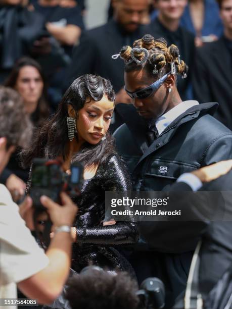 Cardi B and Offset attends the Balenciaga Haute Couture Fall/Winter 2023/2024 show as part of Paris Fashion Week on July 05, 2023 in Paris, France.