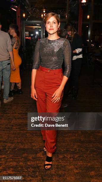 Charity Wakefield attends the press night after party for "Beenatha's Place" at The Young Vic on July 05, 2023 in London, England.