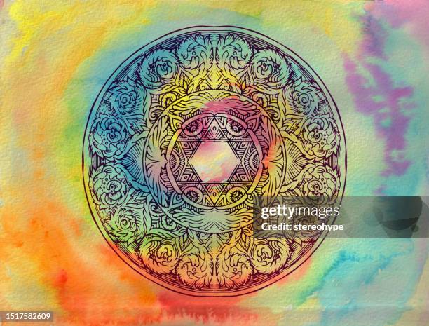 rainbow vortex merkhaba - shaman stock illustrations