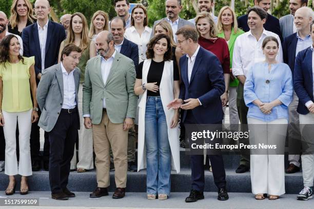 The former president of the Assembly of Madrid, Eugenia Carballedo, the mayor of Madrid, Jose Luis Martinez--Almeida, the PP senator and deputy...