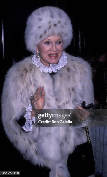 Phyllis McGuire attends Pal Balfour Opening on February 22, 1990 at the Plaza Hotel in New York City.