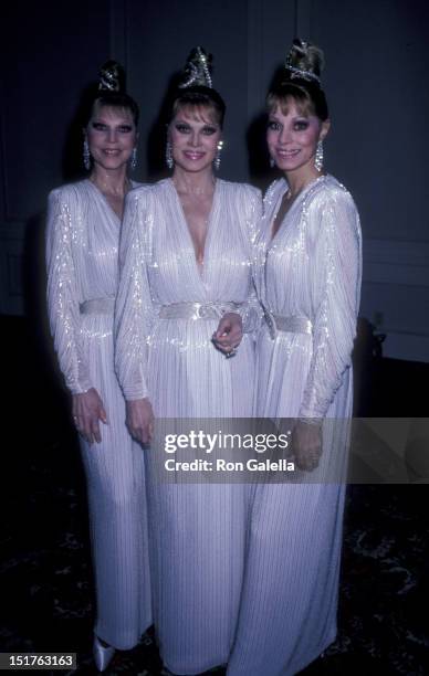 The McGuire Sisters attend St. Jude Children's Hospital Benefit on August 30, 1986 at the Century Plaza Hotel in Century City, California.