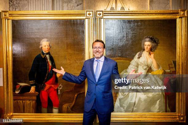 Prince Constantijn of The Netherlands attends the opening of the exhibition "The Prince and the City - Willem V in Amsterdam" at the Royal Palace on...