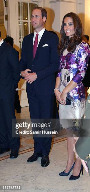 Catherine, Duchess of Cambridge and Prince William, Duke of Cambridge visit the Istana for a State Dinner on day 1 of their Diamond Jubilee tour on...