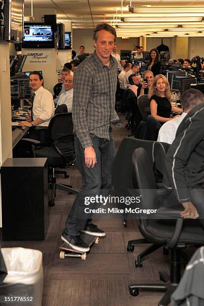 Pro skater Tony Hawk attends Cantor Fitzgerald & BGC Partners host annual charity day on 9/11 to benefit over 100 charities worldwide at Cantor...