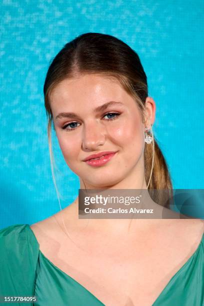 Crown Princess Leonor of Spain attends the 'Princesa de Girona' Foundation 2023 awards at the Camiral Caldes de Malavella Hotel on July 05, 2023 in...